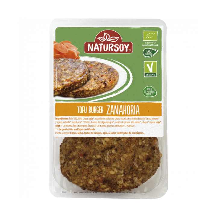 HAMBURGUESA DE TOFU Y ZANAHORIA 150 GR. (NATURSOY)