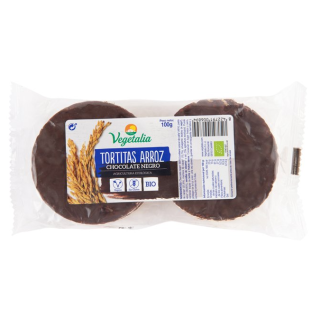 TORTAS DE ARROZ CON CHOCOLATE NEGRO SIN GLUTEN 100 GR (VEGETALIA)/