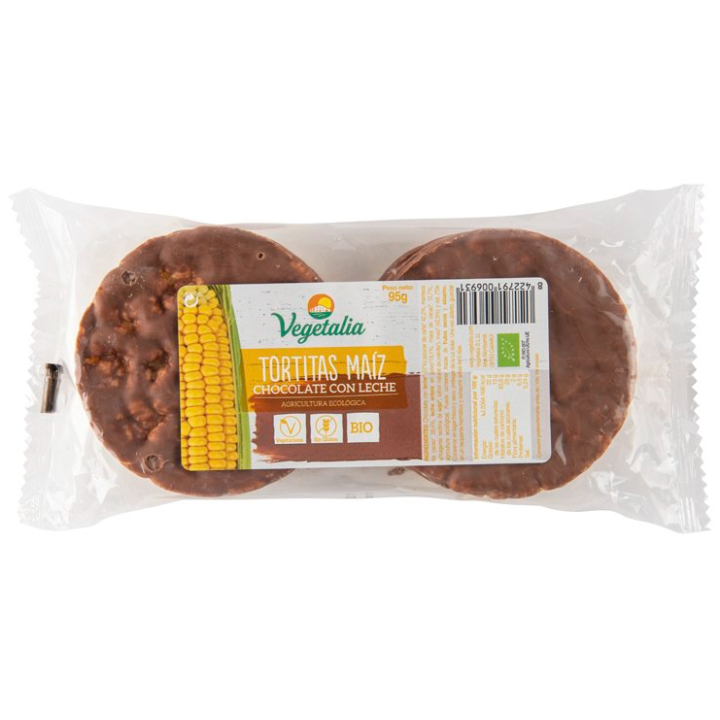 TORTAS DE MAIZ CON CHOCOLATE CON LECHE SIN GLUTEN 95 GR. (VEGETALIA)/