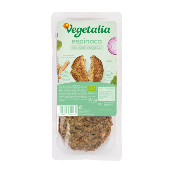 VEGEBURGUER 160 GR. DE TOFU Y ESPINACAS BIO (VEGETALIA)/