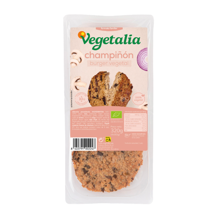 VEGEBURGUER 160 GR. DE TOFU Y CHAMPIÑON BIO (VEGETALIA)/