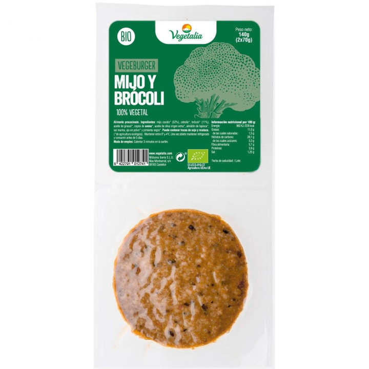 VEGEBURGUER 160 GR. DE MIJO Y BROCOLI BIO (VEGETALIA)/