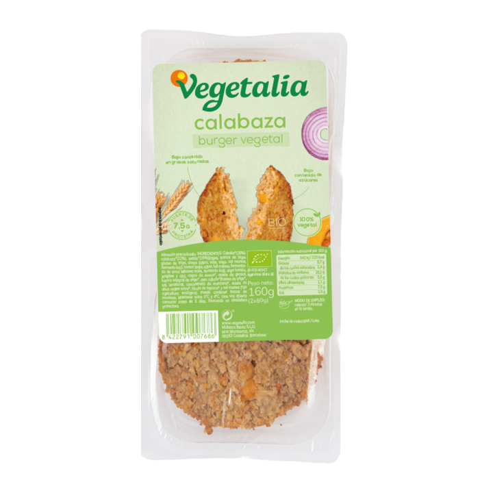 VEGEBURGUER 160 GR. DE SEITAN Y CALABAZA BIO (VEGETALIA)/