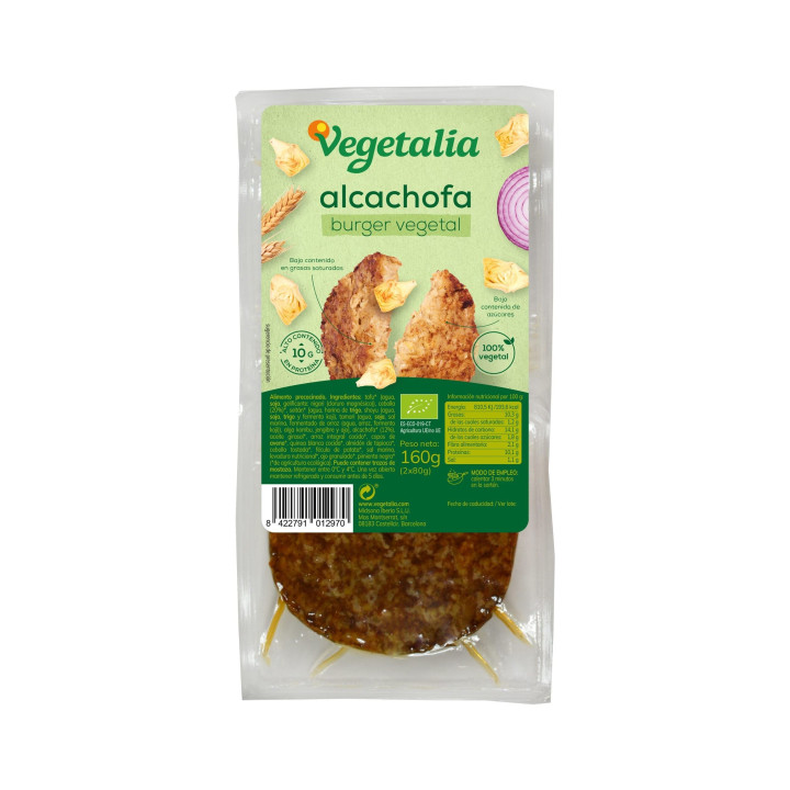 VEGEBURGUER 160 GR. DE ALCAHOFA BIO (VEGETALIA)/