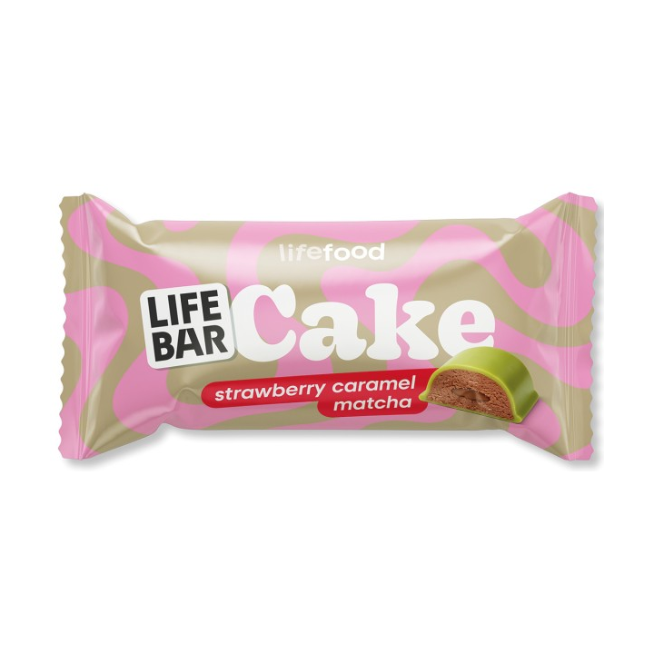 CAKE FRESA CARAMELO Y MATCHA SIN GLUTEN ECO 35 GR. (LIFE FOOD)