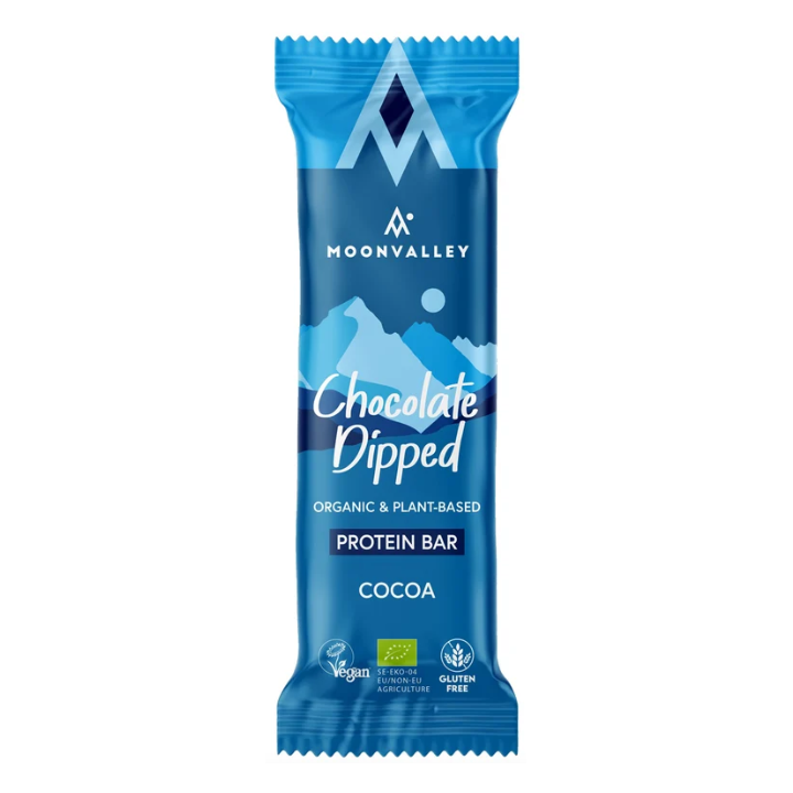 BARRITA DE PROTEINA CON CHOCOLATE Y CACAO ECO 50 GR. (MOONVALLEY) (12)