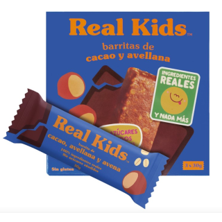 BARRITA DE FRUTA CON AVELLANA, AVENA Y CACAO ECO SIN GLUTEN 3 X 30 GR. (REAL KIDS) (15)
