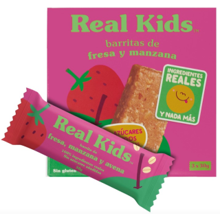 BARRITA DE FRUTA CON AVENA, FRESA Y MANZANA ECO SIN GLUTEN 3 X 30 GR. (REAL KIDS) (15)