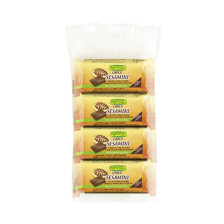 BARRITA SESAMINI CON CHOCOLATE 4 X 27 GR. (RAPUNZEL)**