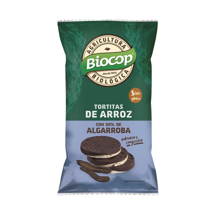 TORTAS DE ARROZ CON ALGARROBA SIN GLUTEN 100 GR. (BIOCOP)**.
